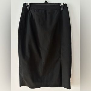 Canvas by Lands End Wool Long Black Pencil Skirt, slit in back, SZ 2